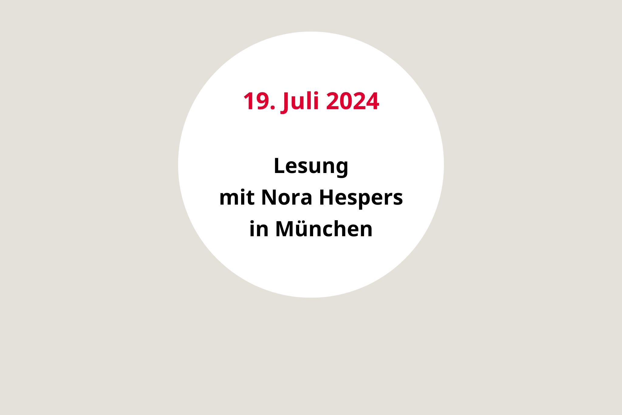 Le­sung No­ra Hespers 19. Ju­li 2024