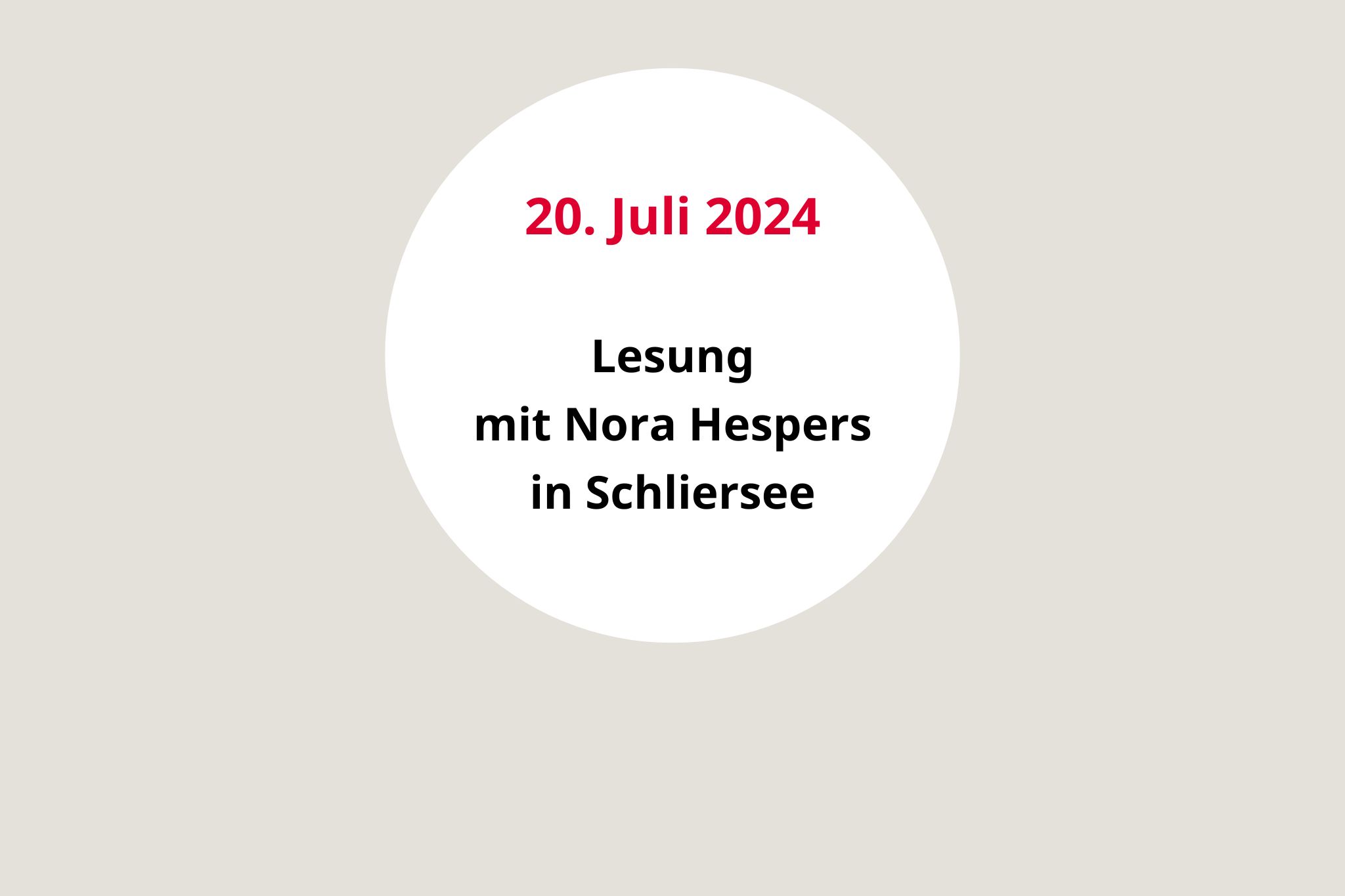 Le­sung No­ra Hespers 20. Ju­li 2024
